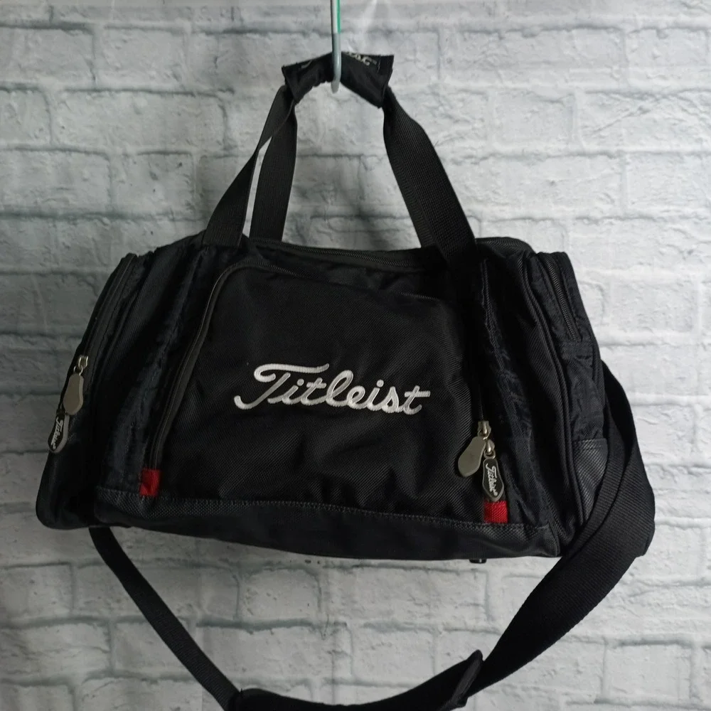 Titleist Duffle Bag Black Golf Travel Gym Carry On Bag 21x12x11 s10
